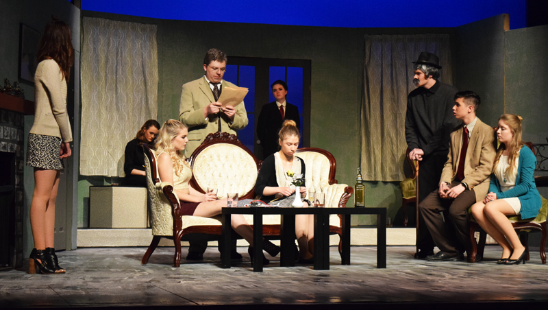 The cast of And Then There Were None gather for the first act of the play. Photo by Brandon McGinnis