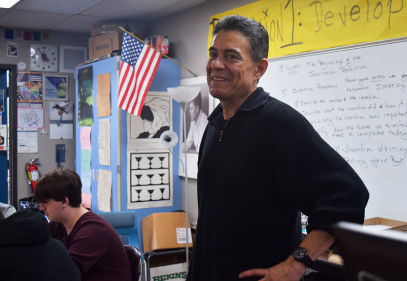 History Teacher Jim Nieto is back in the classroom after a hiatus. Photo by Kalei Owen