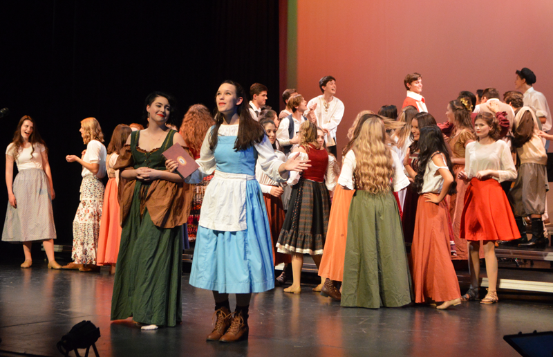 Senior Sarah DeRise portrays Belle during Bear Rivers production of  Puttin on the Ritz. Photo by McKenna Hisaw