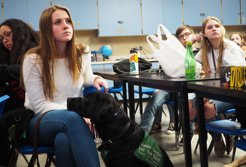 Guide Dogs for the Blind holds a meeting. Guide Dogs for the Blind has been frustrated about their lack of yearbook representation.  Photo by Maddie Meilinger 