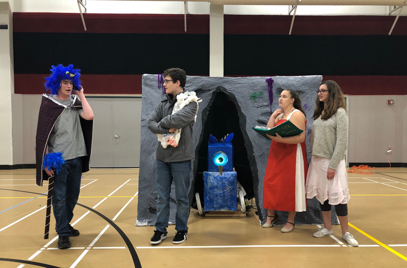 One of Bear Rivers Odyssey of the Mind teams, Team Gato, performs at the Capitol Gold Regional Competition.  Courtesy photo. 