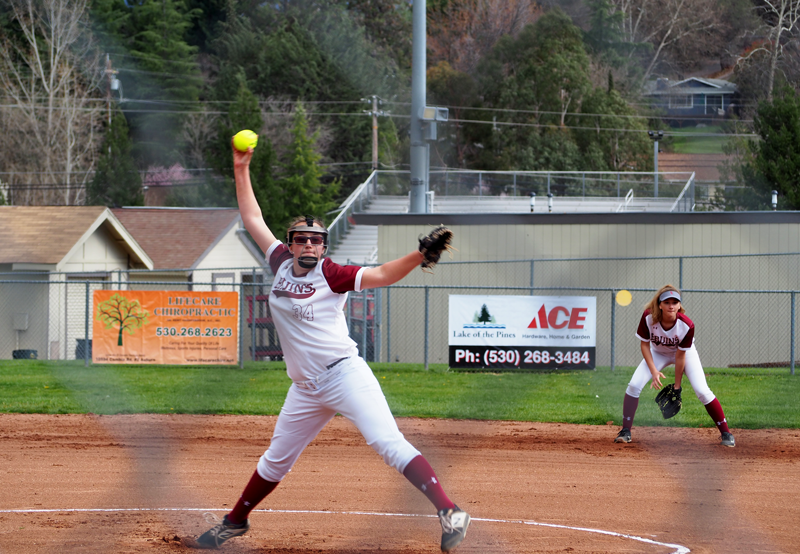 Varsity softball pitcher Freshman Emma Gawley winds up during practice.  Photo by Zach Fink. 