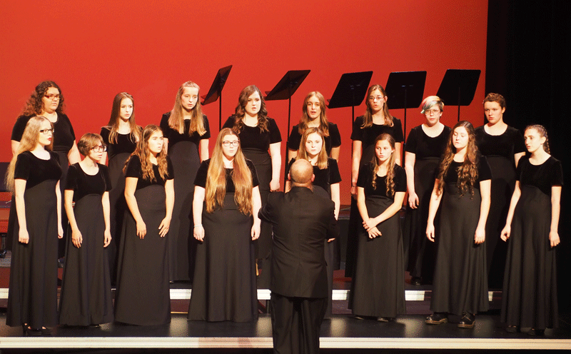 Womens chorus performs during Puttin on the Ritz. Photo by Zach Fink.  