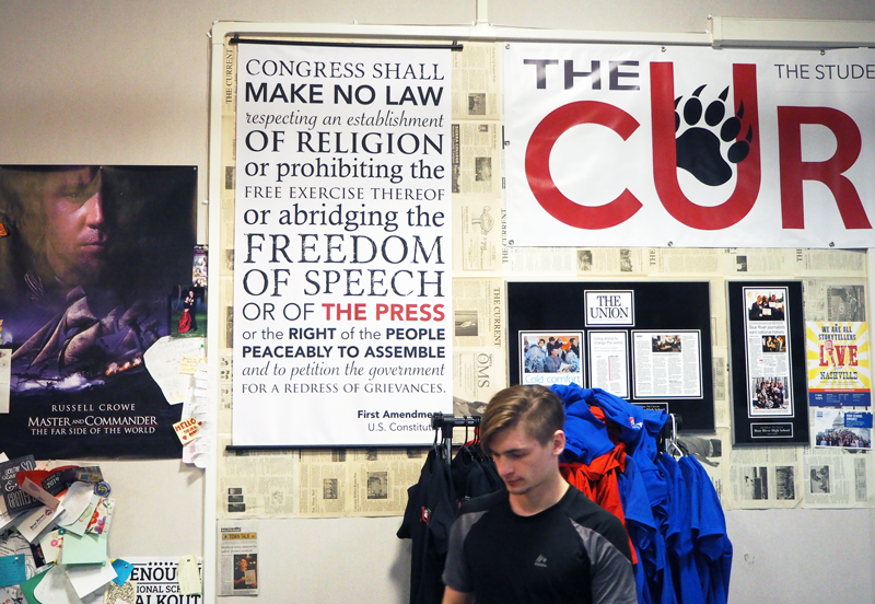 The+Journalism+class+feels+strongly+about+freedom+of+speech%2C+and+displays+the+First+Amendment+as+a+poster+in+the+classroom.++Photo+by+Salvatore+Ginexi+
