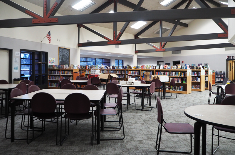 Bear Rivers library sits empty while schools remain closed. Photo by Karissa Johnson