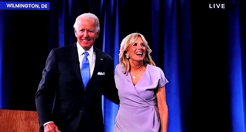 President-Elect Joe Biden and his wife, Jill Biden, appeared at the Democratic National Convention last August. Bruins shared varied opinions on the lengthy, controversial presidential election. Photo by Elvert Barnes
