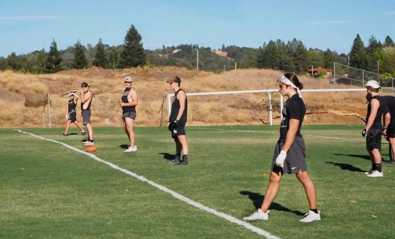 The Bruin Football teams have been conditioning in pods in preparation for the football season beginning around December. Photo by Natalie Darr