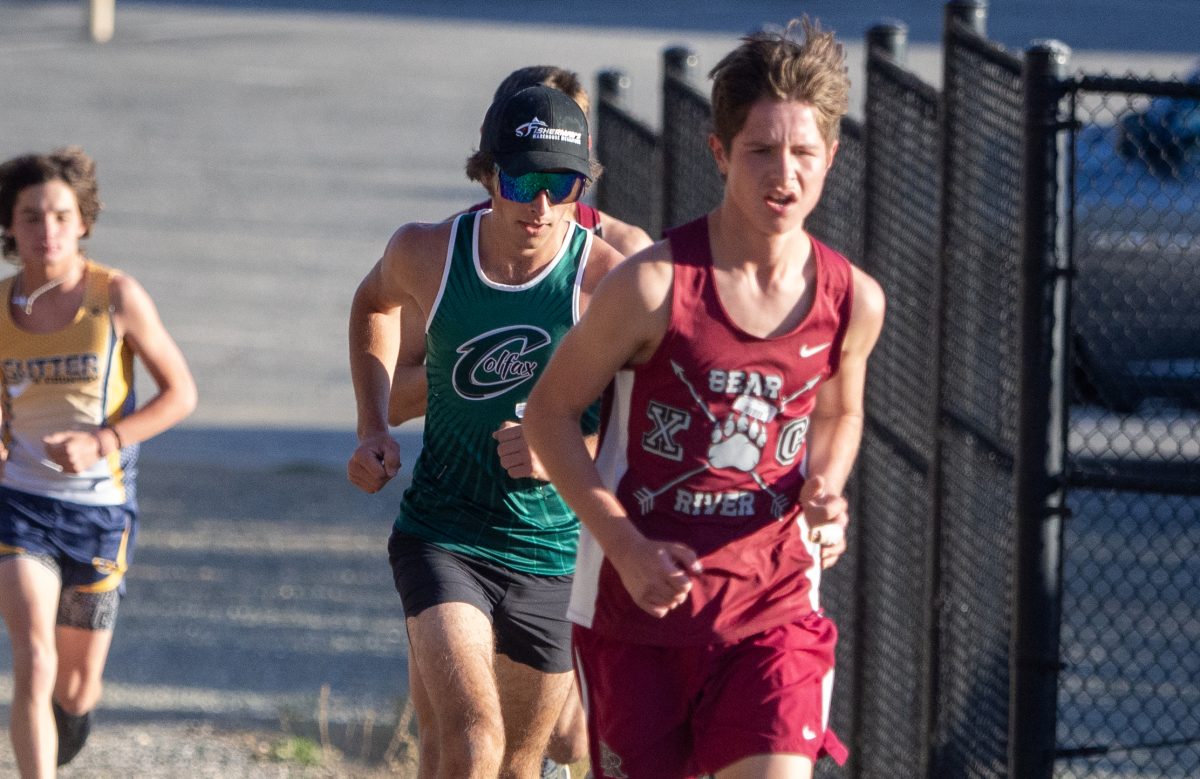 Robbie Davison running a race for Bear River as a freshman.