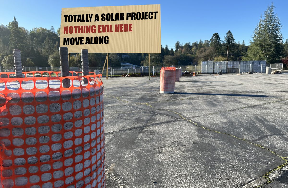 Evil Lair Being Built Under ‘Solar Project’ In Parking Lot