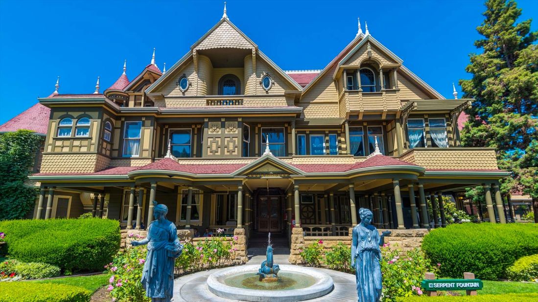 The outside of the infamous Winchester house