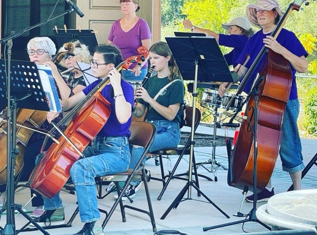 Maggie Alford playing clarinet during a festival in Loomis.