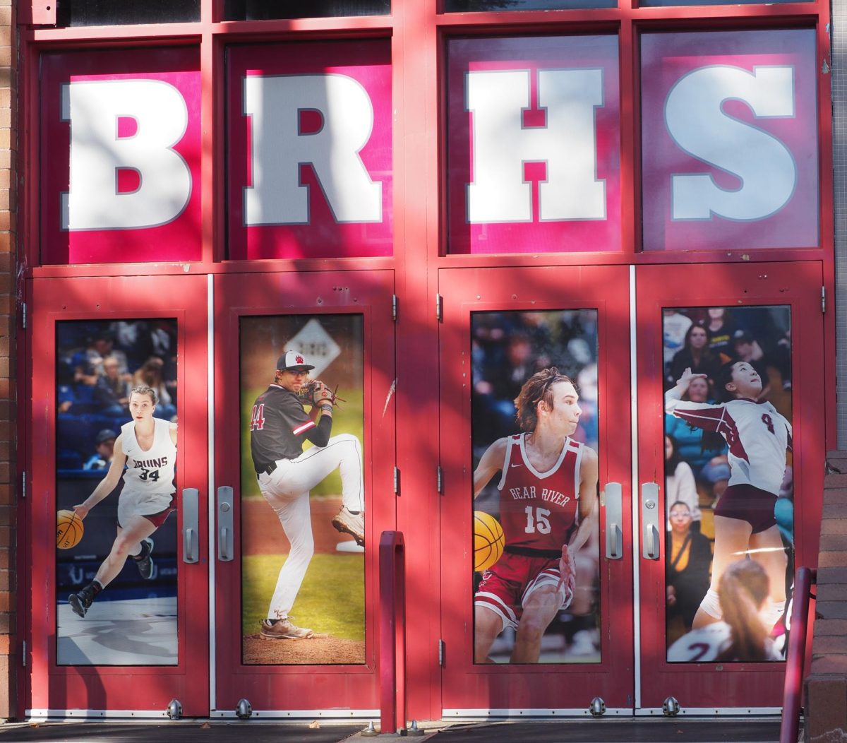 Bear River updated its campus with pictures of some of our top athletes. From left Taryn Cleek, Kaden Nicholls, Dylan Donley and Eden Cha are featured.