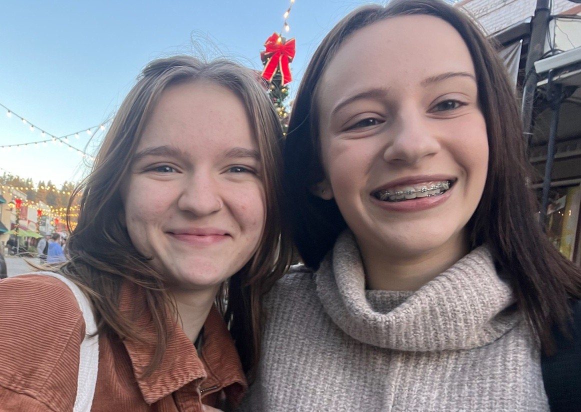 Ella Miller (left) and Ruby Carpenter out in downtown Grass Valley