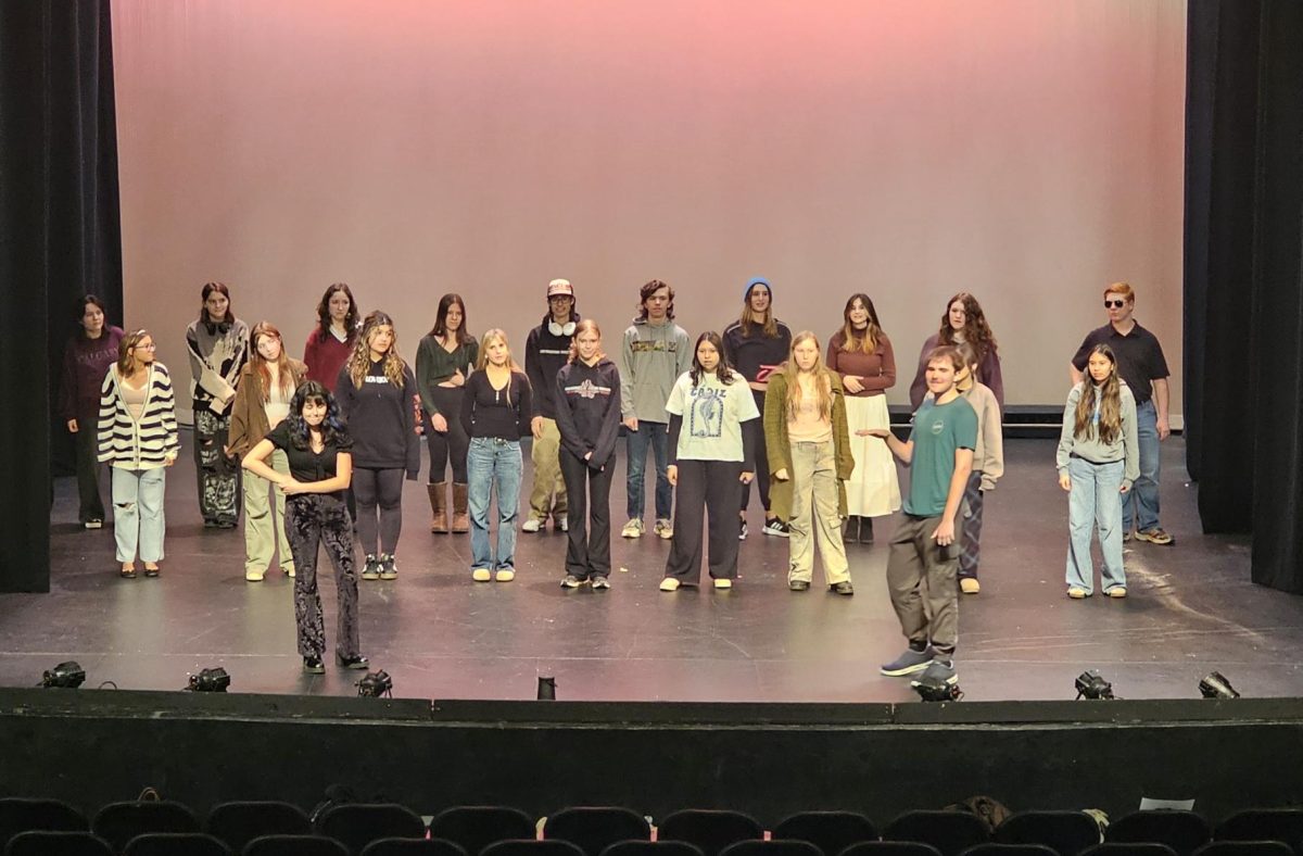 Drama student practicing "Little Shop Of Horrors" 